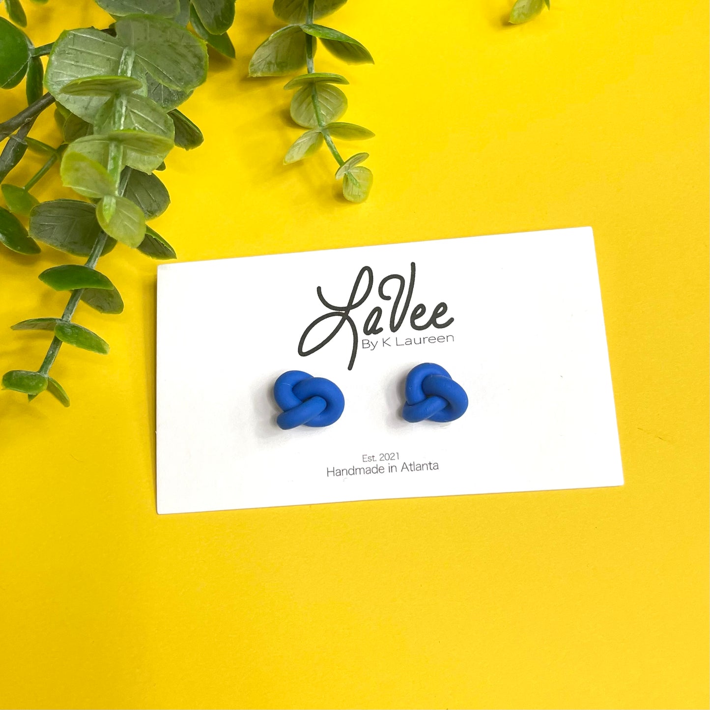 MINI KNOT STUD, in Blue Oasis